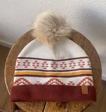 Frye and Co. Aztec Patterned Knit Beanie with Pom Pom
