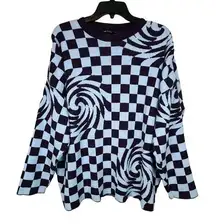 I Saw It First Checkered Abstract‎ Optical Illusion Purple Sweater Unisex Medium