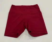 Yogalicious Luxe High Rise Biker Shorts Red Women’s Size Small