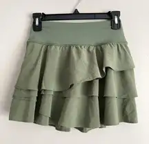 Offline By Aerie Ruffled Skirt Green Skort Womens Size Small Pull On Athletic