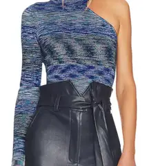 Bardot blue turtleneck one long sleeve turtleneck knit sweater top S