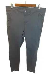 Loft Straight Leg Slim Fit Pants Size 14 Blue Cropped Soft Side Zippers