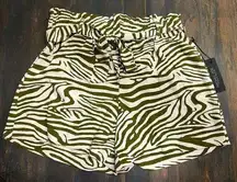 Rachel Zoe NWT  Zebra Print Paperbag Shorts‎