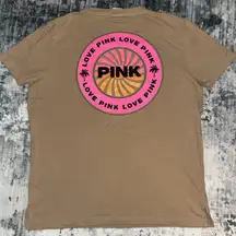 VICTORIA'S SECRET PINK CAMPUS SHINE TEE LARGE MOCHA LATTE2‎