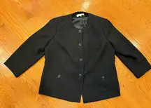Jones New York Suit Separates Black Button Front Blazer Jacket – Size 22W
