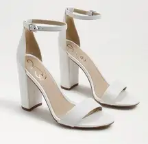 Sam Edelman  Yaro Block Heel Bright White Leather | Size 6