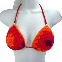 Handmade Napper brand granny square string bikini top halter adjustable any size