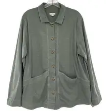 J.Jill Green Barn Jacket Utility Shacket