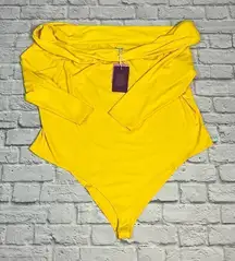 Sergio Hudson x Target yellow off shoulder ribbed long sleeve bodysuit