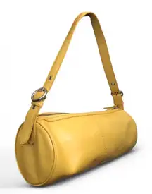 Y2K Vintage 90s Baddie Trendy Mcbling Retro Yellow leather shoulder bag purse cylindrical buckle colorful psychedelic interior #fairy #cottagecore Measurement in pics