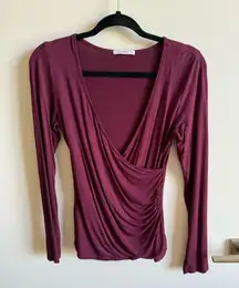 Maroon Deep V Neck Top
