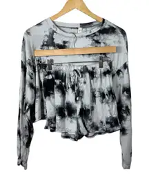 Over The Limit Women’s Hand Dyed Lounge Set in Grey/White Size M