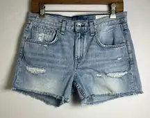 Rag & Bone Women’s Martin Denim Cut Off Short Sz 24 Raw Hem Frayed