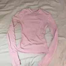 Skims XS Pink Long Sleeve Top, Cotton Jersey Tee Dusk