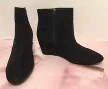 Black Wedge Ankle Boots, Size 7 1/2