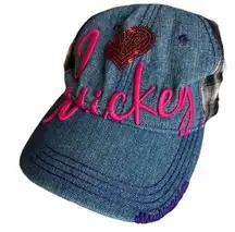 Disney Parks Adult Plaid Denim Graphic Edge Collection Hat