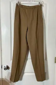 Vintage Pendleton Tan Virgin Wool High Rise Tapered Leg Trouser Pants Size 10