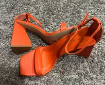 Boutique Orange Block Heels