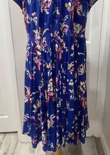 COPY - EUC Jessica London blue floral midi dress