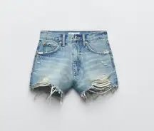 TRF High Rise Curved Denim Shorts