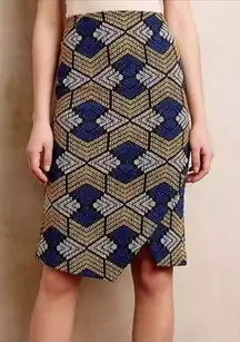 Maeve Kanara Anthropologie Knit Skirt Geometric Print Size 6
