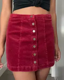 Corduroy Button Up Skirt