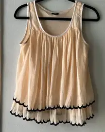 H&M•double scalloped hem babydoll blouse•sz 4