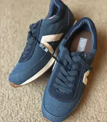 LOFT Blue and White Denim Chambray Sneakers