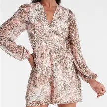 Express Abstract print pleated button front romper size XL