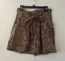 Ulla Johnson Animal Print Waist Tie Baggy Shorts Size 8