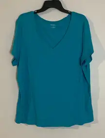 Westport Turquoise V-Neck Short Sleeve Tee