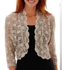 R&M Richards Cream Lace Women's Shrug
