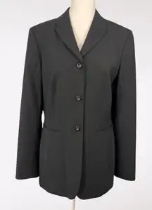 Y2K Classiques Entier Black Wool Blend Blazer Womens Size 6