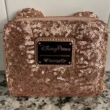 Disney Loungefly rose-gold sequence bi fold wallet