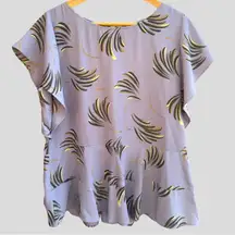 LOFT Lavender Flutter Sleeve Blouse