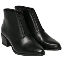 Vagabond Marja Ankle Bootie Winter Heeled Pull On Pointed Toe Leather Black 9