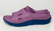HOKA Ora Recovery 3 Slides Sandal Women’s 13 Men’s 11 Pink Blue Lifestyle Casual