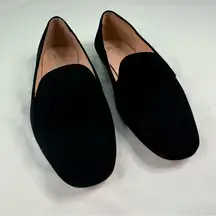 J Crew Shoes Suede Smoking Slippers Black Size 9 Women Slip On Loafer Academia