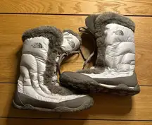 The North face icepick quilted boots white down 6.5