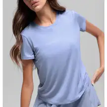 ALO YOGA All Day Short Sleeve T shirt Large NWT Winter Frost Lavender