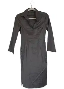 HUGO BOSS Deonne Dress Gray Silver Size 2 Collared Workwear Career Business