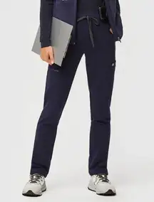 Figs Yola Elastic Waistband Skinny Scrub Pants in Navy Blue Size XXS NWT