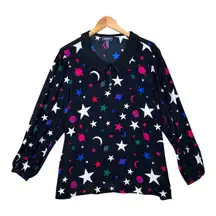 ModCloth How Far to a Wandering Star Galaxy Print Women's Blouse Plus Size 4X
