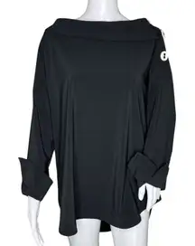 Joseph Ribkoff Shirt Womens 6 Black White Buttons Tunic Neutral Artsy‎ Lagenlook