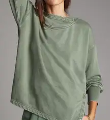 Anthropologie Daily Practice Green Hoodie Size Medium Pullover Twist-Collar