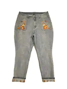 Disney  Chip N Dale Embroidered Mom Jeans