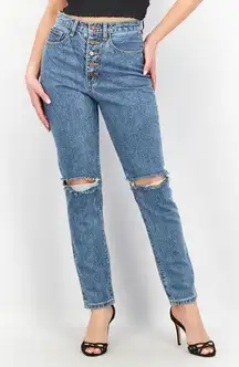 WeWoreWhat Denim Jeans High Rise Straight Distressed Casual Streetwear Revolve