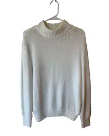 NWOT Aerie Long Sleeve Mock Neck Pullover Sweater White Women's Small Petite