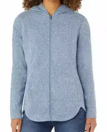 Eddie Bauer Jacket Womens XL Blue Radiator Fleece Hooded Full Zip Soft Outdoors