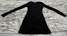 D-Matic Black Ribbed Bodycon “For Successful Living” Mini Dress, size S